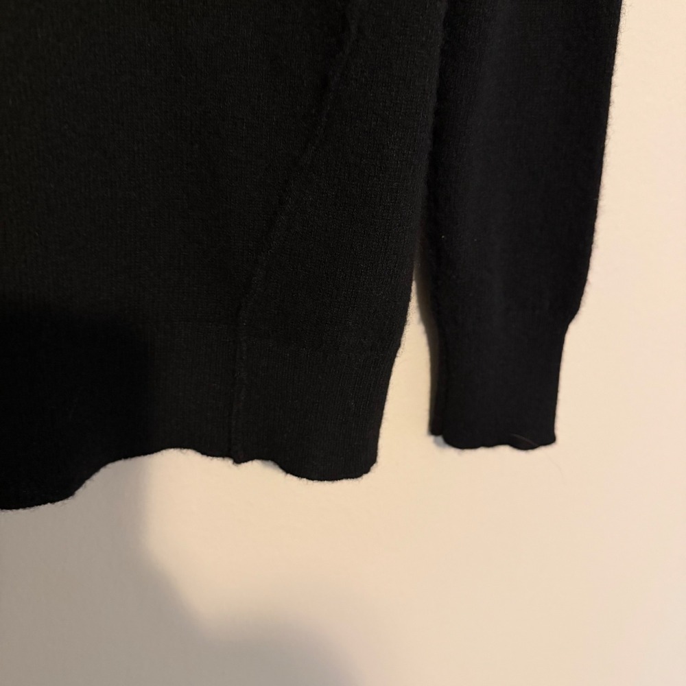 White + Warren cashmere sweater black S crewneck minimalist classic preppy - Picture 6 of 6